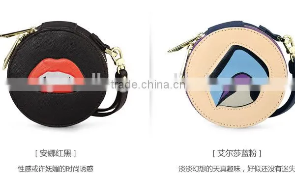 New Design PU Leather or Genuine Saffiano Leather Lady Small Change Purse Coin Holder Bag With Zip photo-2