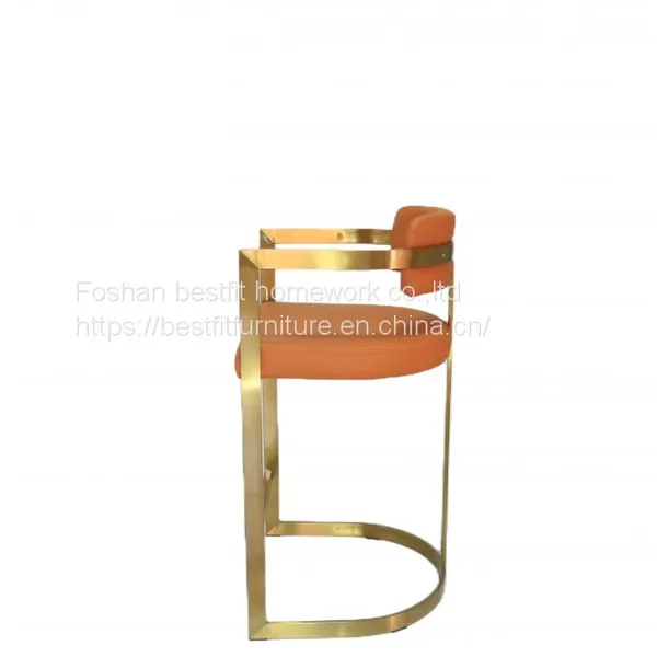 TY158 Fashion Bar Chair PU Comfortable Chair Stainless Steel Highchair Bar Stool photo-5