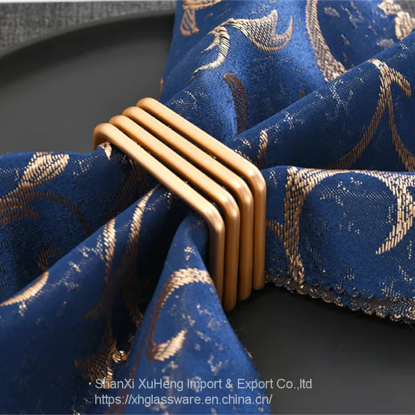 Factory Cheap Wholesale Wedding Gold Spiral Square Napkin Ring photo-3