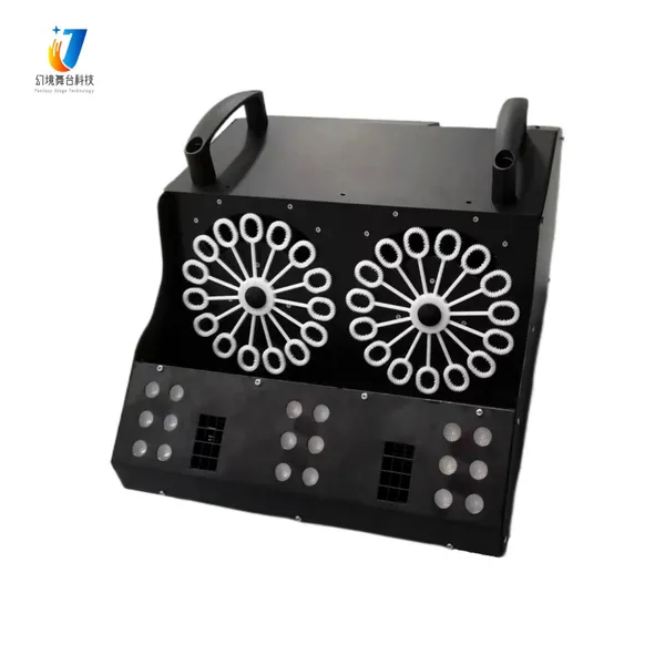 Two Wheels LED Smoke Bubble Machine Stage Special Effects for Wedding Bar Cultural Tourism Party Beach Park Theatre Events