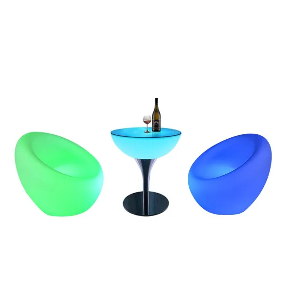 Outdoor Luminous Furniture Party Activities Rental Tables and Chairs IP65 Waterproof Rechargeable Luminous Table and Chair Set