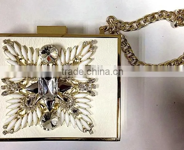 Fashion Ladies Pretty Acrylic Diamond Embellished Acrylic Designer Bag photo-4