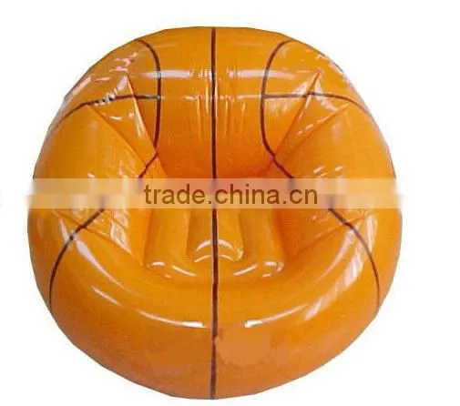 PVC Inflatable Basketball Single Sofa/ PVC Air Filled Single Sofa in Basketball Shape