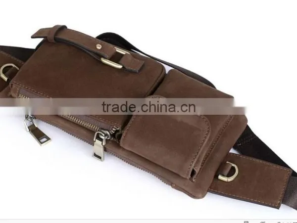 Saddle Leather Men Waist Chest Bag Running Belt Bag Running Fanny Pack photo-5