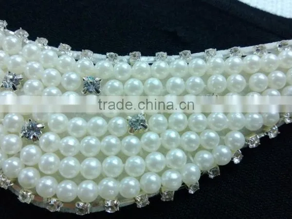 2014 Handmade Classic Style Pearl Beaded With Rhinestone Detachable Collar for Sweater -- H1412064 photo-2