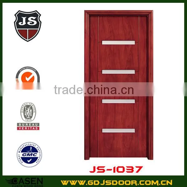 Best Price Interior Single Swing Cherry Wood Glass Door photo-4