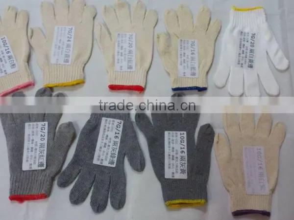 202 RAW WHITE 600 GRAMS 7 KNITTING COTTON SAFETY WORKING GLOVE photo-6