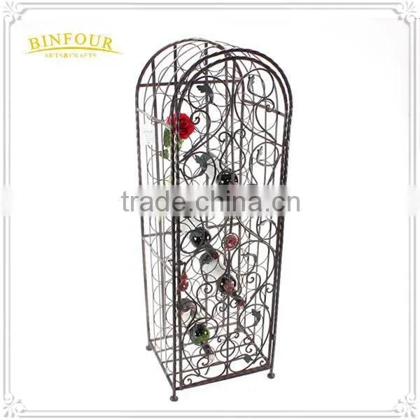Modern Floor Standing 2 Tiers Metal Wine Display Cabinet photo-3