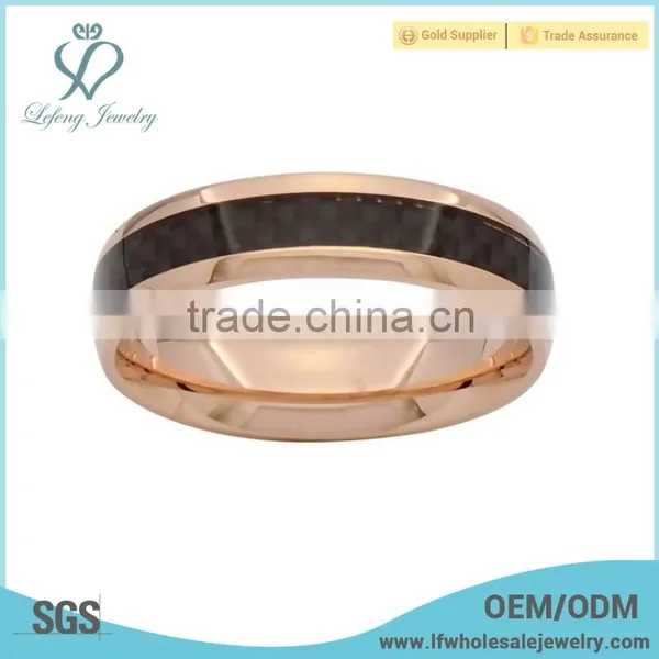 Top Selling Rose Gold Ring Titanium With Carbon Fiber Engagement Ring photo-3