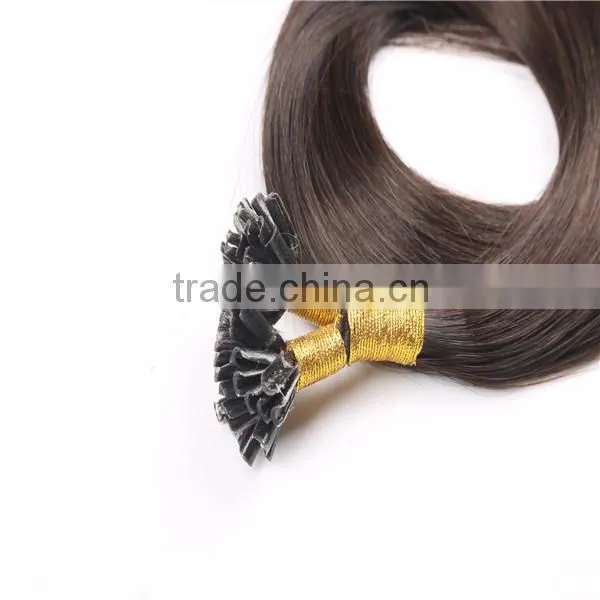 Wholesale Brazilian Human Hair 100 Keratin Tip Human Hair Extension Light Brown Color 4# U photo-2