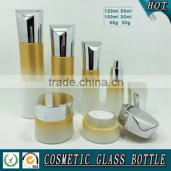 Luxury Cosmetic Empty Glass Lotion Bottle and Cosmetic Cream Jar photo-2