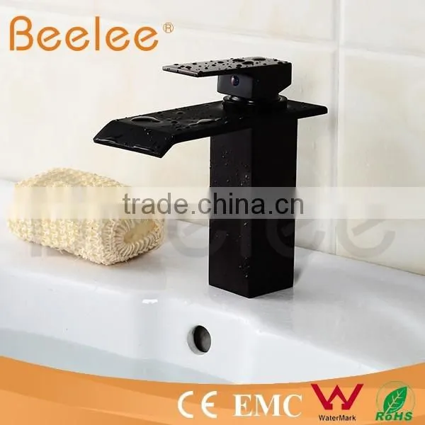 NEW Square Antique ORB Brass Single Handle Waterfall Basin Faucet/copper Water Tap photo-3