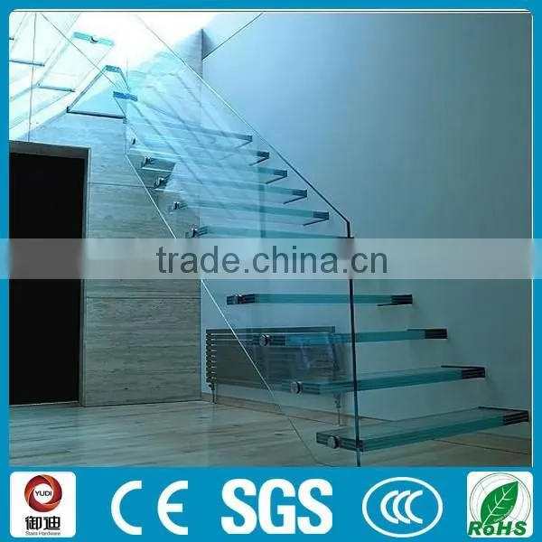Architectural Safety Laminated Glass Floating Staircase With Hidden Beam photo-4