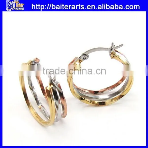 Fashion 925 Sterling Silver Golden Earring Designs For Women,Huggie Earring For Girl photo-3