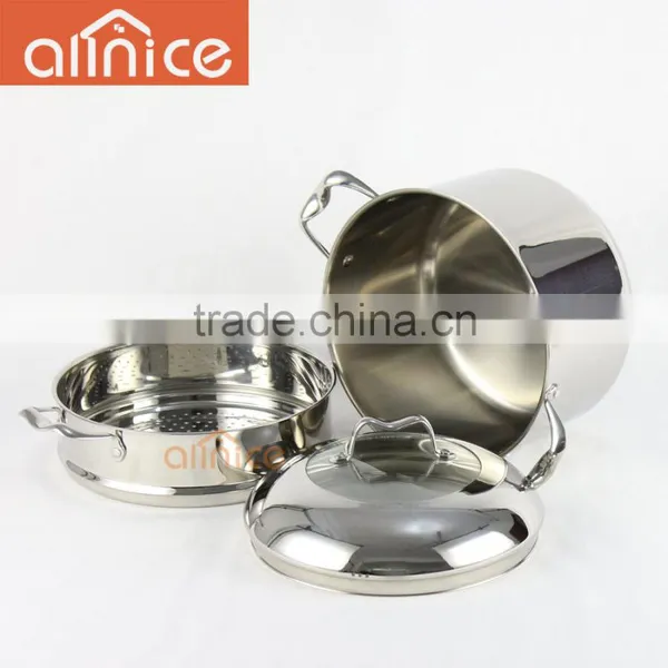 Allnice 6 Quart Pot Cookware With Pasta Insert and Lid, 18/10 Heavy Gauge Stainless Steel, Silver, Dishwasher Safe photo-3