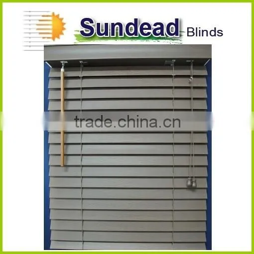 Faux Wood Indoor Venetian Blinds 2'' Inches Vinyl Faux Wood Blinds Office Curtains and Blinds photo-3