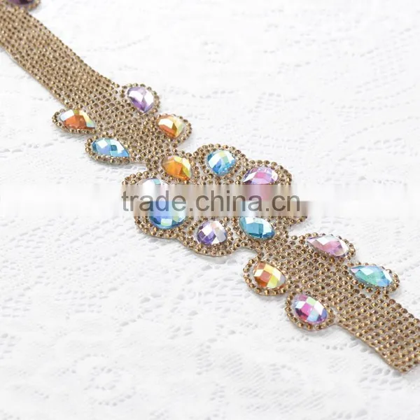 Hot Sale Rhinestone Crystal Headpieces for Sale Beaded Bridal Lace Appliques