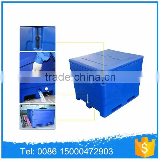 Rotational Molded Plastic Insulated Container 1000L for Fish, PE Plastic Fish Box With Insulation Material photo-3
