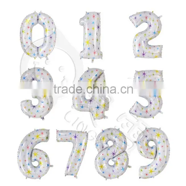 Blue Pink Self Inflatable Number Balloon Foil 40" Helium photo-5