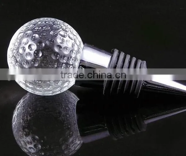 Golf Shape Crystal Bottle Stopper, Wine Stoppers for Small Crystal Gift