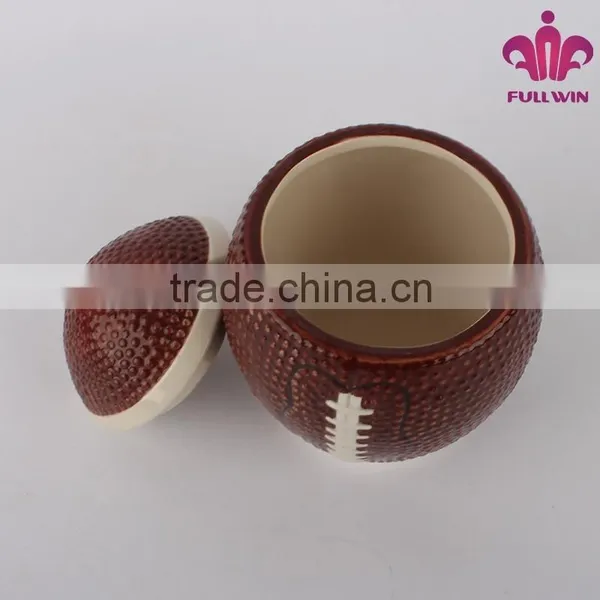 Porcelain Spice Jar Ceramic Airtight Storage Jars Rugby Unique Shape Jars photo-3