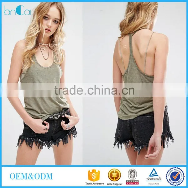 China Wholesale Women Clothes Tops Fashion Spaghetti Strap Tank Top