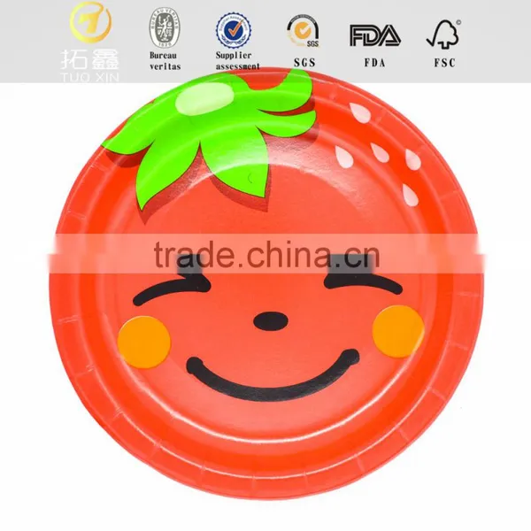 Dishes Paper pe Coated Cartoon Divided Plate With High Quality photo-6