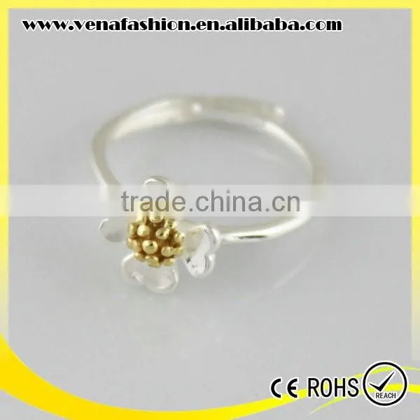 Korea Flower Opening Ring Adjustable 925 Sterling Silver Rings photo-4