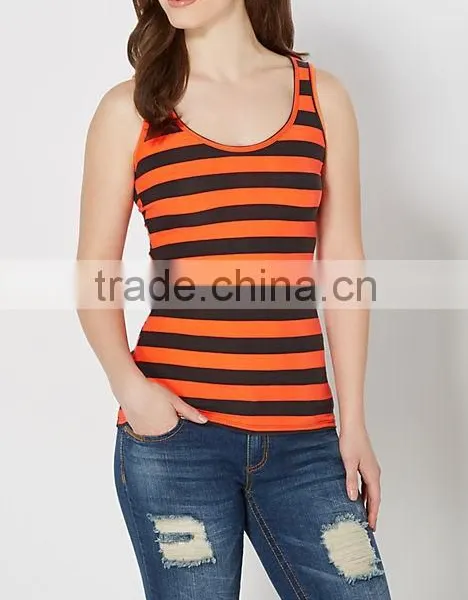 Striped Scoop Neck Knit Tank Top