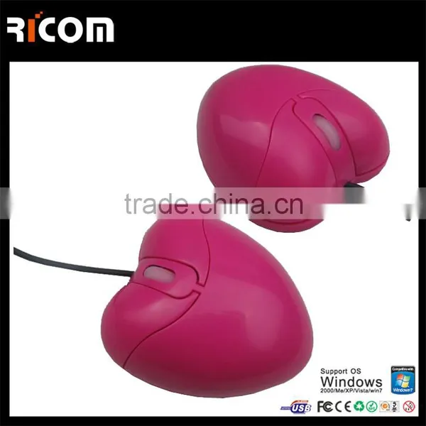 Heart Shaped Computer Mouse, Custom Design Wired Mouse Shenzhen Ricom MO7009 photo-3