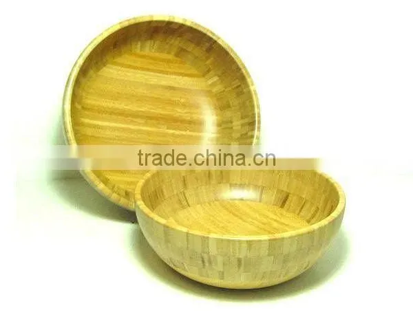 Bamboo Flat Bottom Round Fruit Bowls