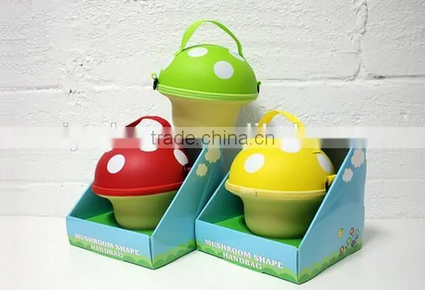 New Design EVA Green Color Mushroom Shape Wholesale Handbag/High Grade Oranger Color Mushroom Handbag for Children photo-3