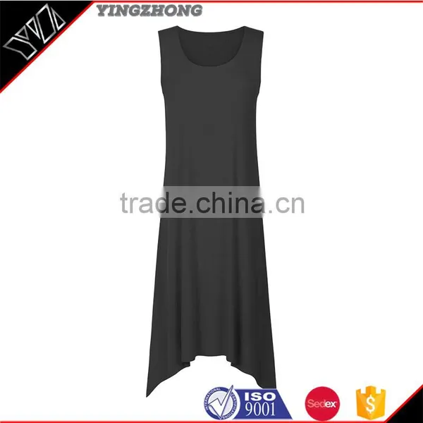 Irregular Hem Sleeveless Vest Modal Cotton Dress Skirt Back Hollow Out Cultivate One's Morality Dress photo-2