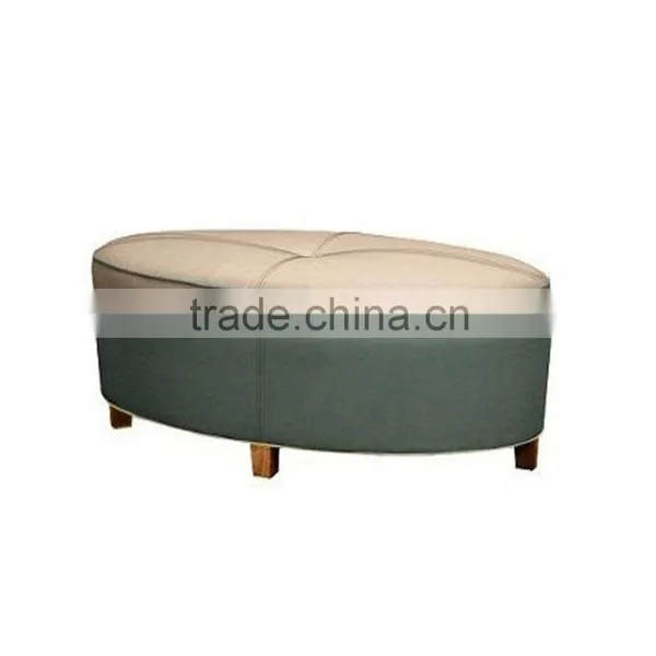 Oval Shape Design Wood Carved Wooden Ottoman YO7011