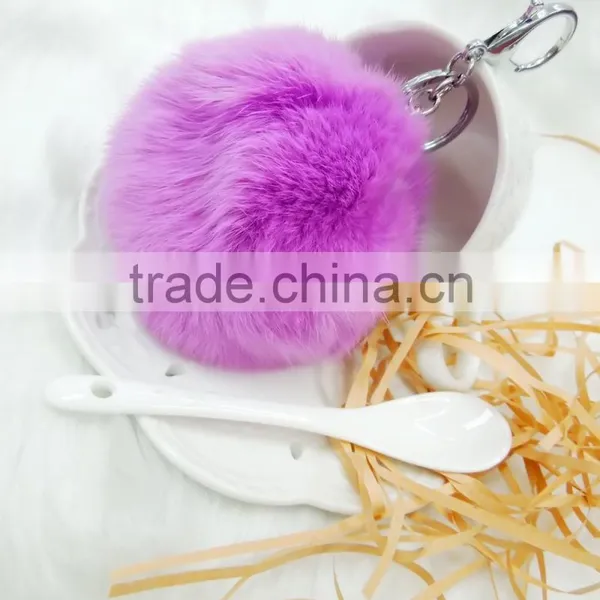 High Quality Rabbit Fur Keychain Plush Keyholder photo-2