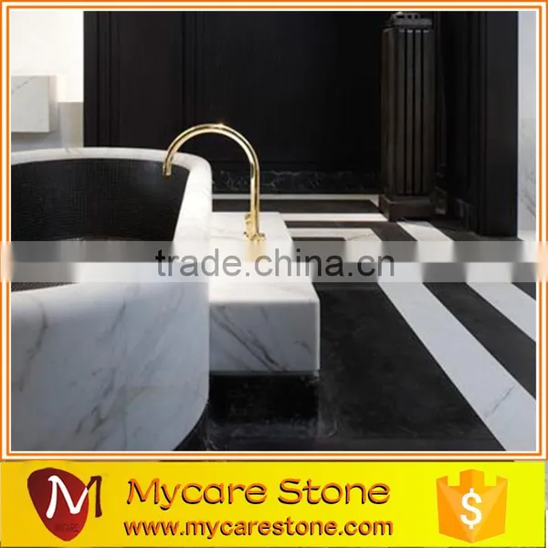 White Marble Natural Bathroom Stone Tub With Faucet photo-5