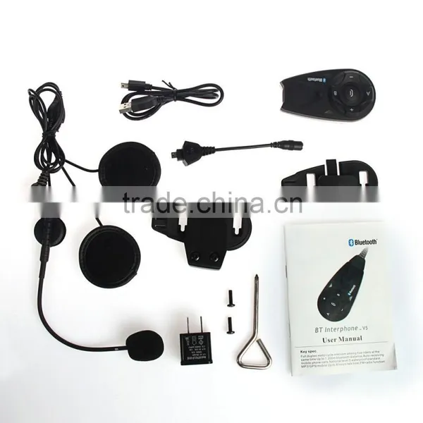 2016 V5 Bluetooth Intercom for Motorcycle Helmet Wireless Bluetooth Walkie Talkie 1200m 5 Riders Interphone photo-4