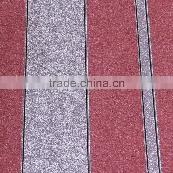 Deep Color Embossing Vinyl Striped Washable Wallpaper photo-5