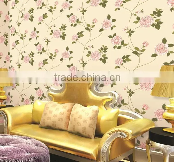 2015 Hot Embossed Spring Nonwoven Decorative Room Wallpaper photo-5