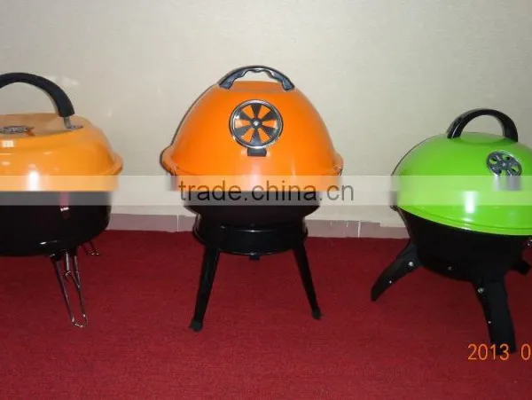 Green Coated Finishing Charcoal Small BBQ Grill photo-2