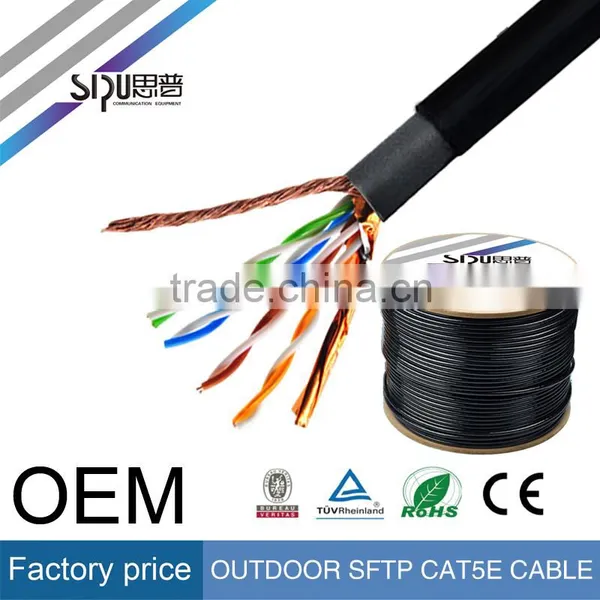 SIPU High Speed Waterproof Utp Cat5e Outdoor Cable Best Outdoor Cat6 Sftp Lan Cable Wholesale Ftp Cat5e Cable photo-3