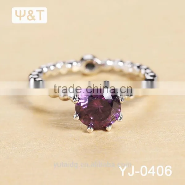 Jingli Jewelry S925 Silver Finger Ring With Purple Stone (YJ-406) photo-4