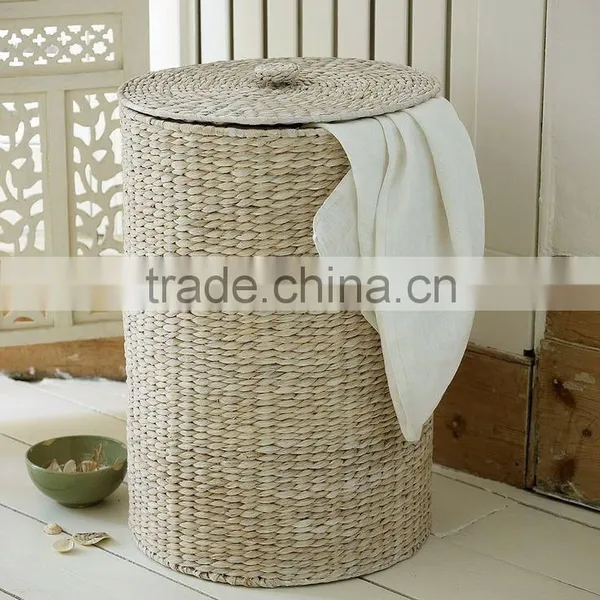 Water Hyacinth Hamper,Competitive Price,Wash White Color