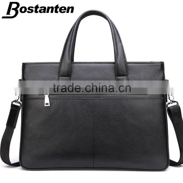 Horizontal Cowhide Leather Vintage Men Briefcase Laptop Bag Messenger Hand Bag photo-2