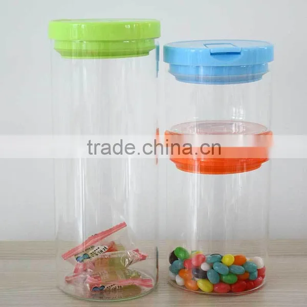 New Product 1000ml Pyrex Glass Storage Jars With Plastic Lids OEM N6505 photo-2