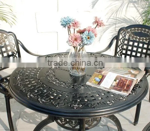 2016 New Design Cast Aluminum 5-Piece Dining Set With Seat Cushions and Round Dining Table, Antique Bronze Finish photo-3