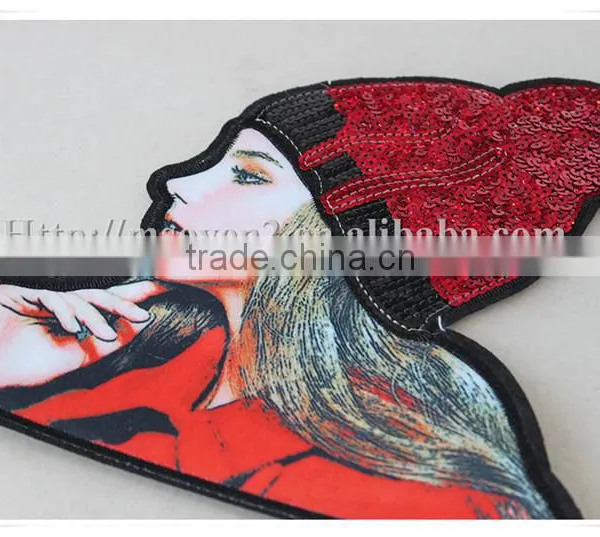 Latest Customized Girls Head Design Personalized Embroidery Patches photo-6