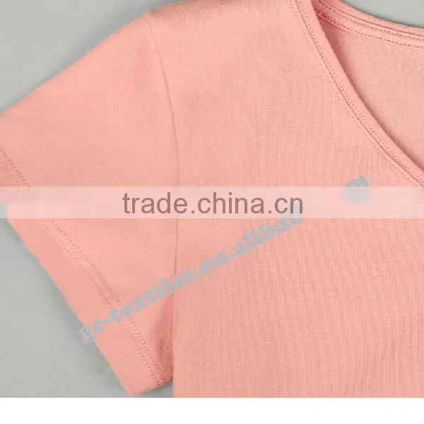 Short Sleeve V-Neck Women's Cotton/Spandex Sport T-shirt photo-4