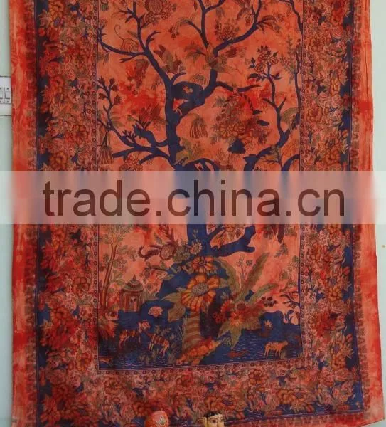 Tree of Life Tapestry Wall Hanging Twin Cotton Bedspread Bohemian Indian Tapestries Wholesale China Gift Decor Art photo-5