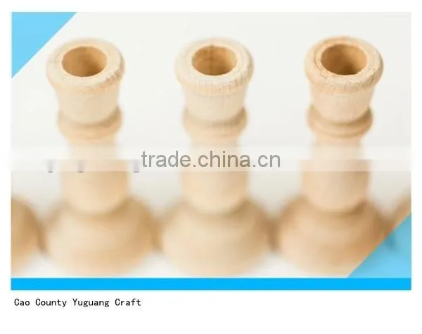 3 Inch Tall Unfinished Wooden Candle Holders for Wedding Decor photo-5